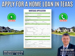 Applying for a mortgage in Texas is simple and convenient. I offer both an online application option and the ability to apply over the phone.